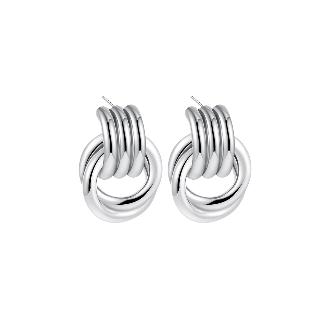 Rachel | Refined Charm Polished Knot | Silver Earrings