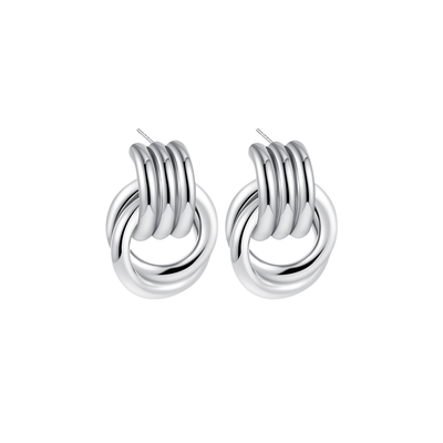 Rachel | Refined Charm Polished Knot | Silver Earrings