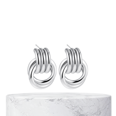 Rachel | Refined Charm Polished Knot | Silver Earrings