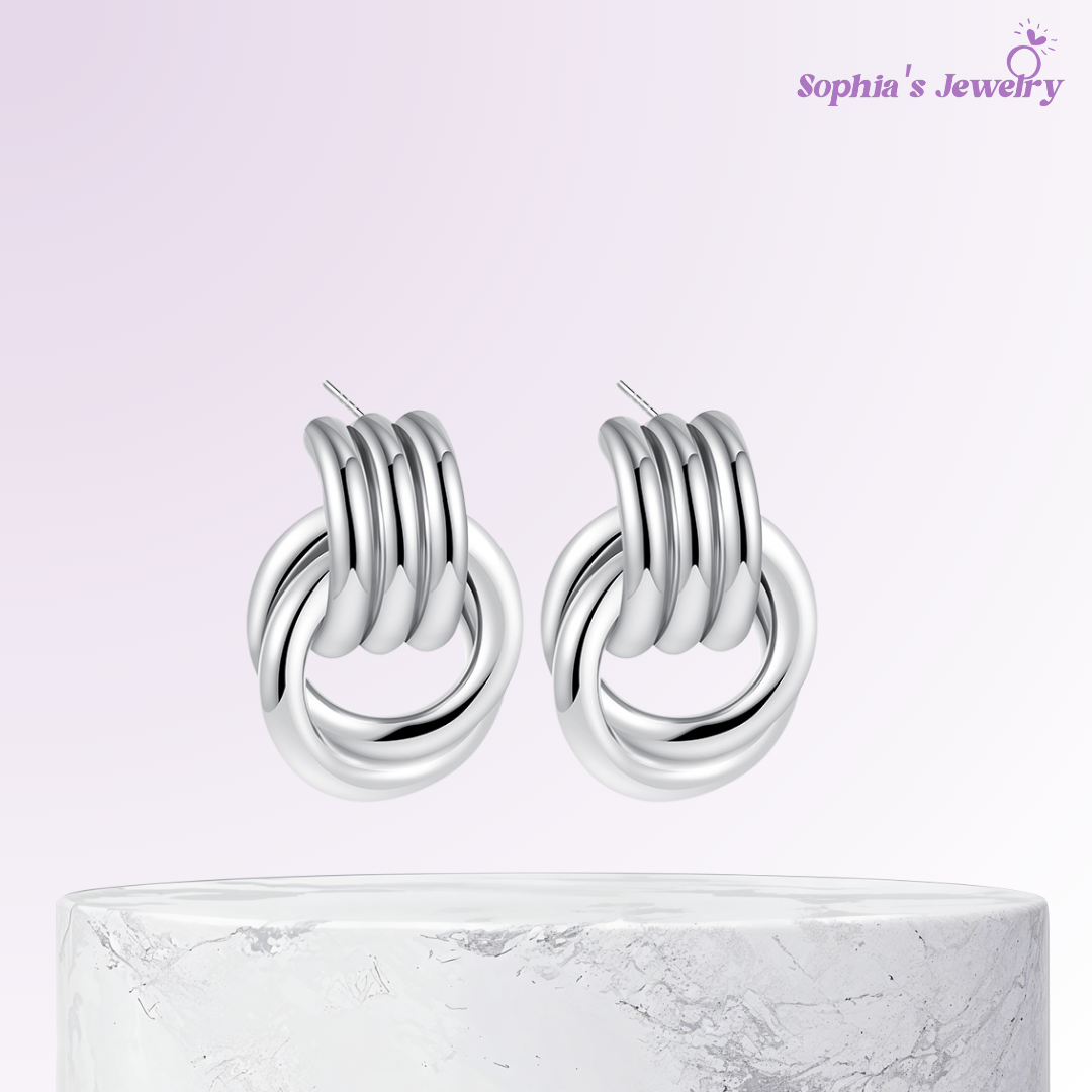 Rachel | Refined Charm Polished Knot | Silver Earrings