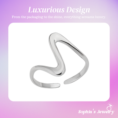 Aissa | Minimalist Abstract S-Shaped | Silver Ring
