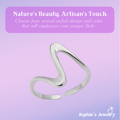 Aissa | Minimalist Abstract S-Shaped | Silver Ring