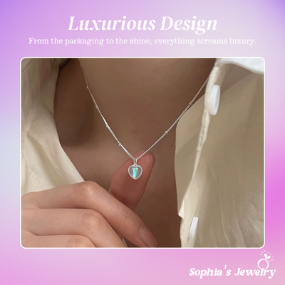 Juliana | Shimmering Heart-Shaped Pendant | Silver Necklace