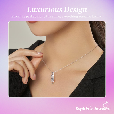 Kelsi | Playful Cat Pendant | Silver Necklace
