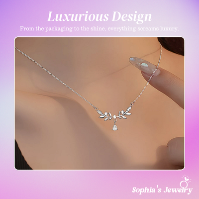 Aico | Pear Sparkling Gemstone | Silver Necklace