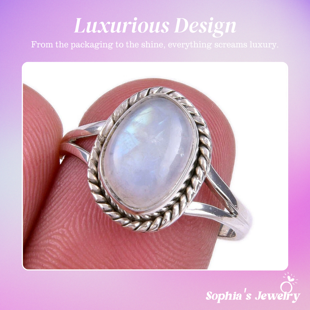 Veneta | Moonlit Grace Oval Moonstone | SilverRing