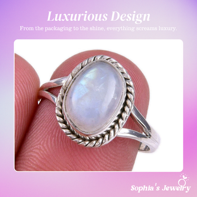 Veneta | Moonlit Grace Oval Moonstone | SilverRing