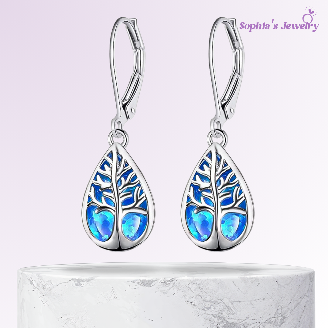 Josefa | Tree of Life Teardrop | Silver Earrings
