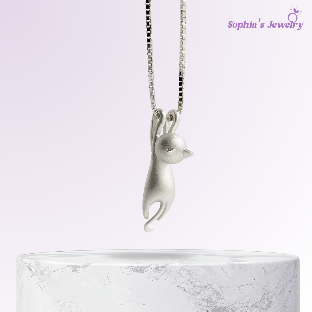 Mira | Playful Kitty | Silver Necklace