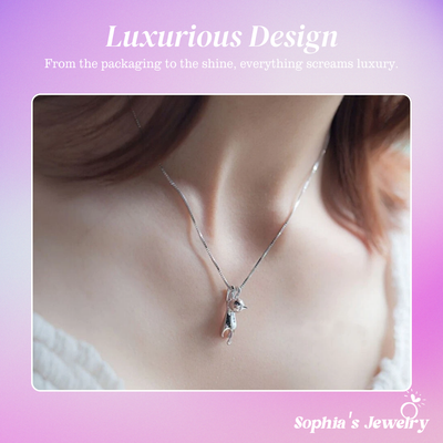 Mira | Playful Kitty | Silver Necklace