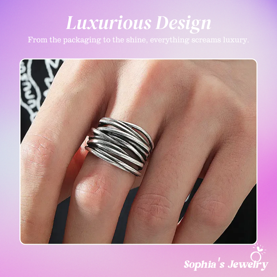 Alina | Stacked Elegance | Silver Ring
