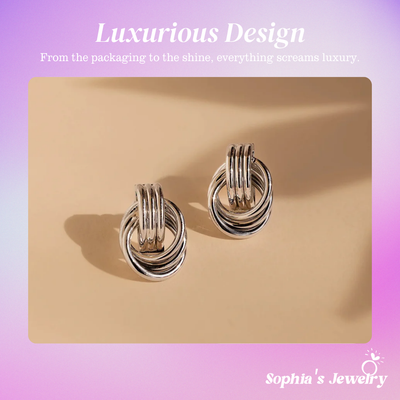Rachel | Refined Charm Polished Knot | Silver Earrings