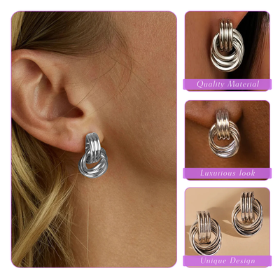 Rachel | Refined Charm Polished Knot | Silver Earrings