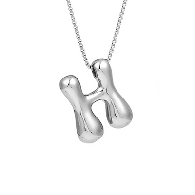 Seraphina | Bubbly Letters | Silver Necklace