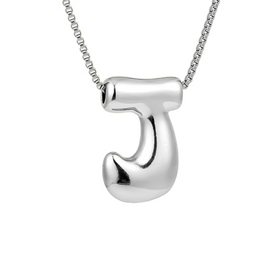 Seraphina | Bubbly Letters | Silver Necklace