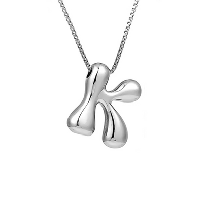 Seraphina | Bubbly Letters | Silver Necklace