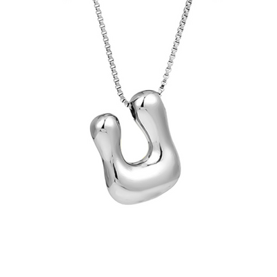 Seraphina | Bubbly Letters | Silver Necklace