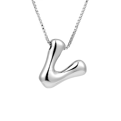 Seraphina | Bubbly Letters | Silver Necklace