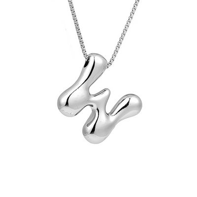 Seraphina | Bubbly Letters | Silver Necklace