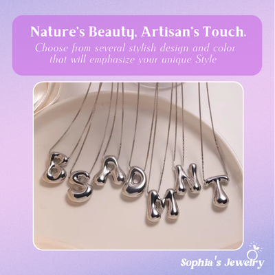 Seraphina | Bubbly Letters | Silver Necklace