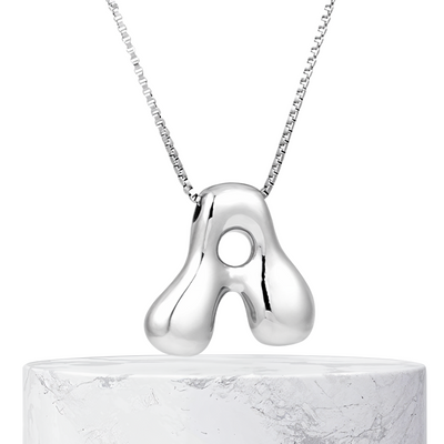 Seraphina | Bubbly Letters | Silver Necklace