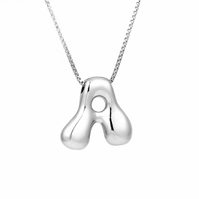 Seraphina | Bubbly Letters | Silver Necklace