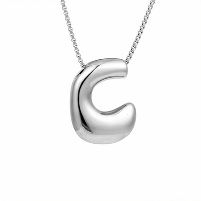 Seraphina | Bubbly Letters | Silver Necklace