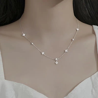 Harper | Enchanted Four-Leaf Clover | Silver Necklace