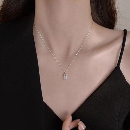 Mercy | Elegant Teardrop Pendant | Silver Necklace