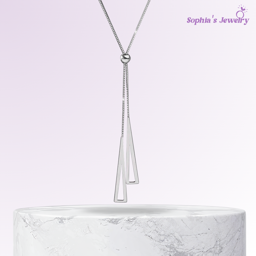 Gianna | Modern Geometric Pendant | Silver Necklace